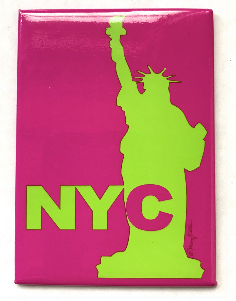 NYC Statue Of Liberty Pink Magnet
