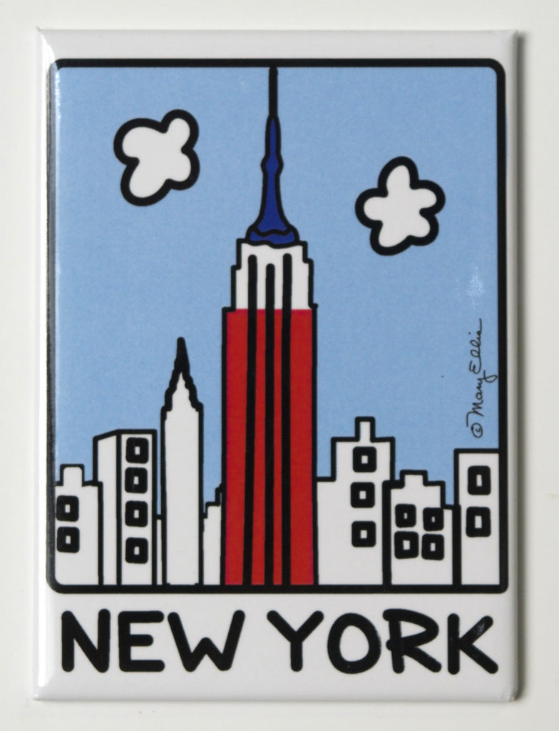 New York Skyline Patriotic Magnet