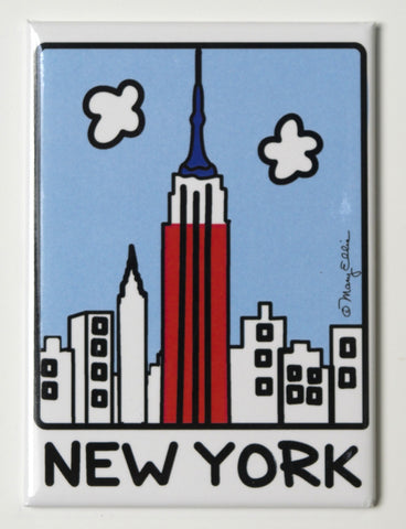 New York Skyline Patriotic Magnet