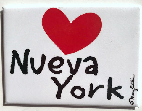 Nueva York New York Spanish White Magnet