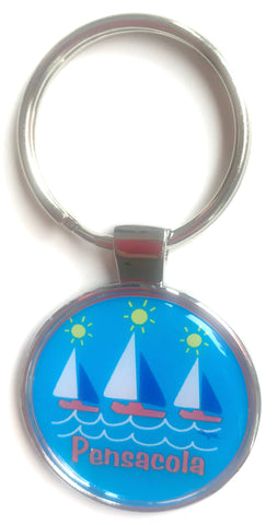 Pensacola Florida Keychain Sailboat