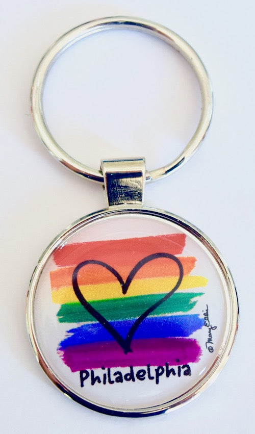 Philadelphia Keychain Rainbow
