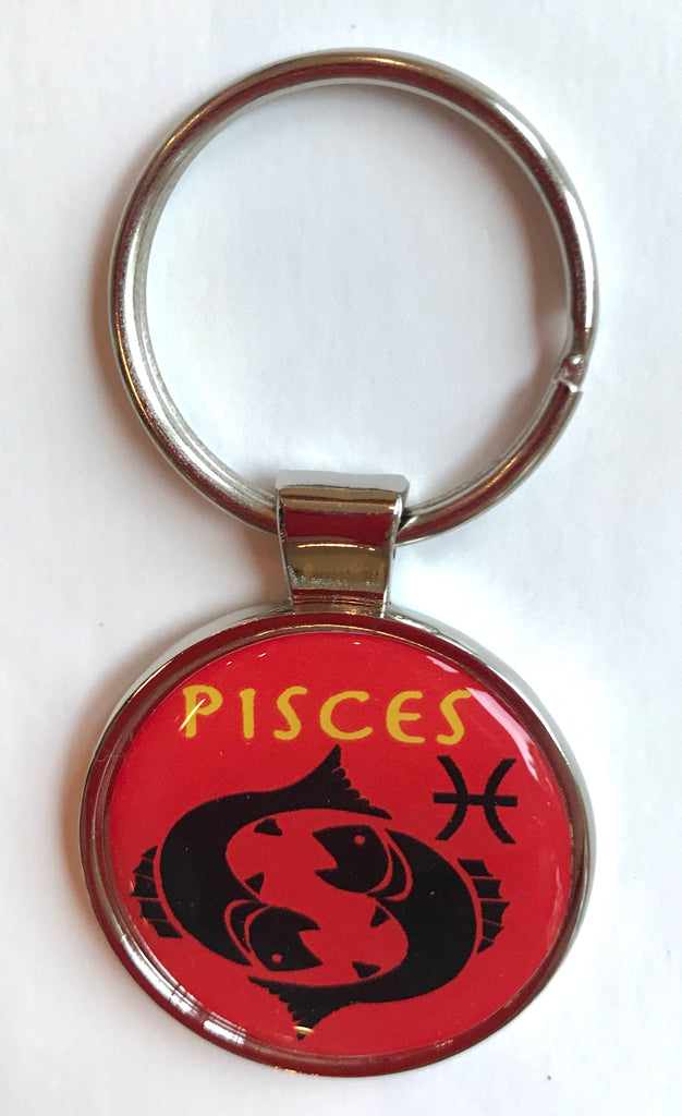 Zodiac Pisces Dome Keychain