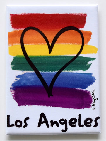 Los Angeles Magnet Rainbow Pride Heart