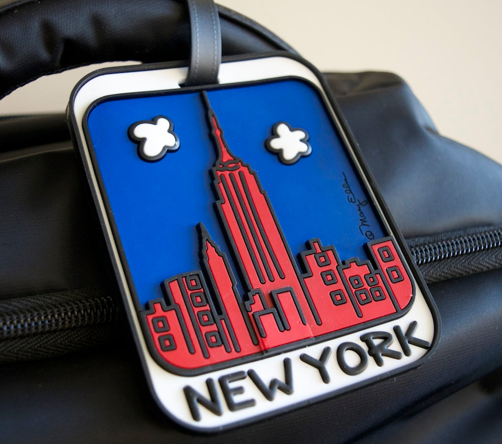 Red NY Skyline Luggage Tag