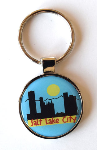 Salt Lake City Utah Keychain Skyline Day