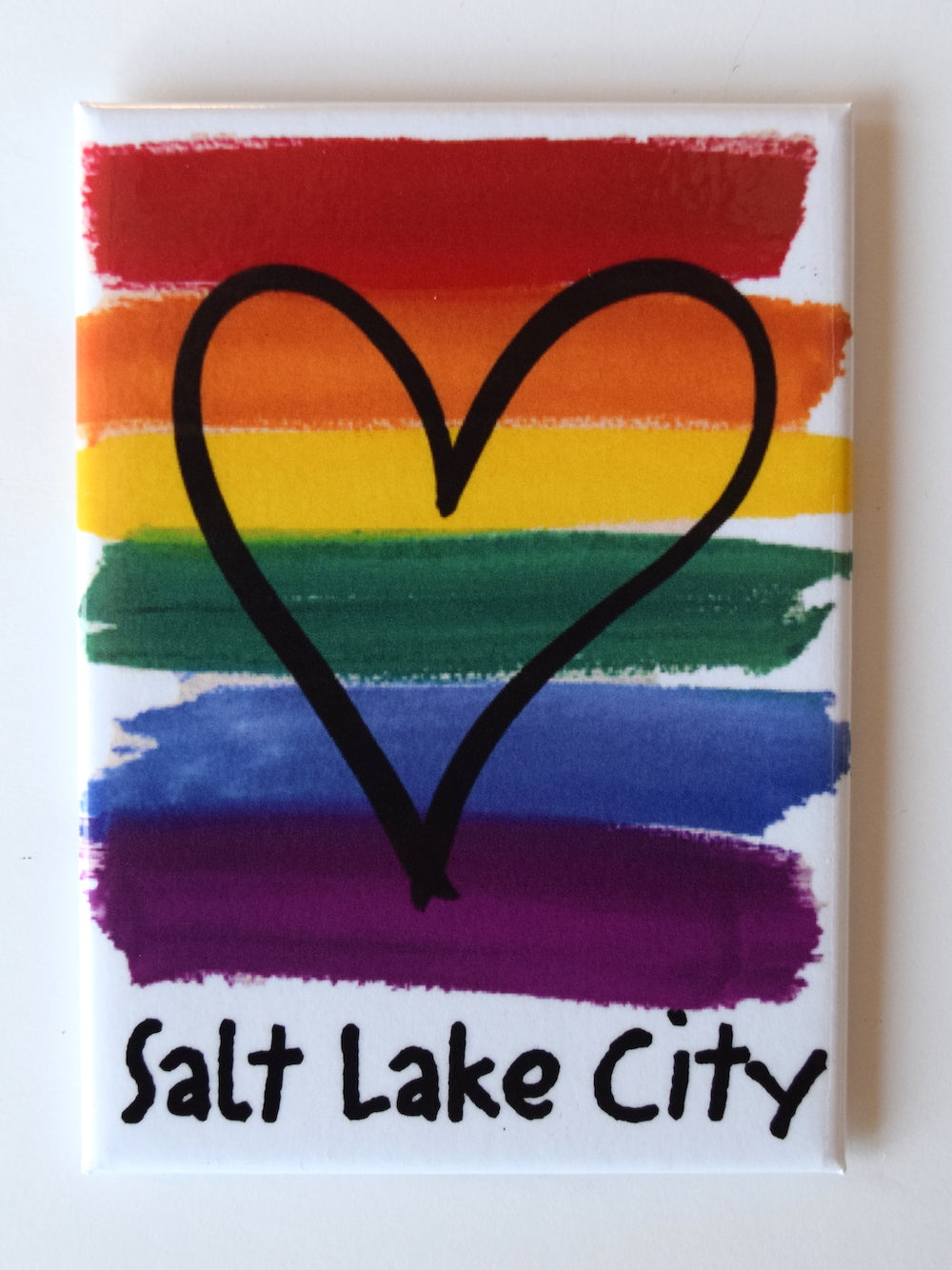 Salt Lake City Magnet Pride Rainbow Pride Heart