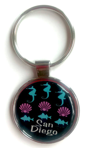 San Diego Keychain Seashore