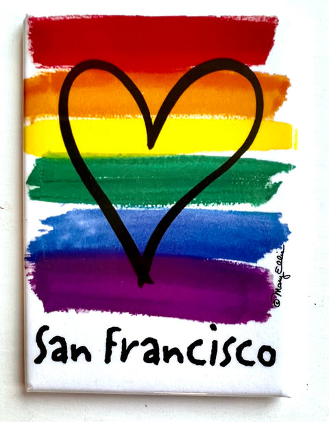 San Francisco Magnet Rainbow Heart
