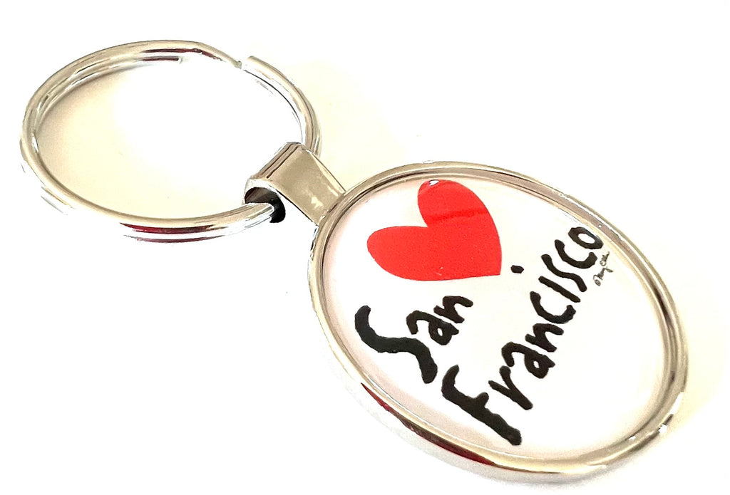 San Francisco Heart Keychain