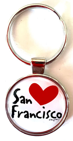 San Francisco Heart Keychain