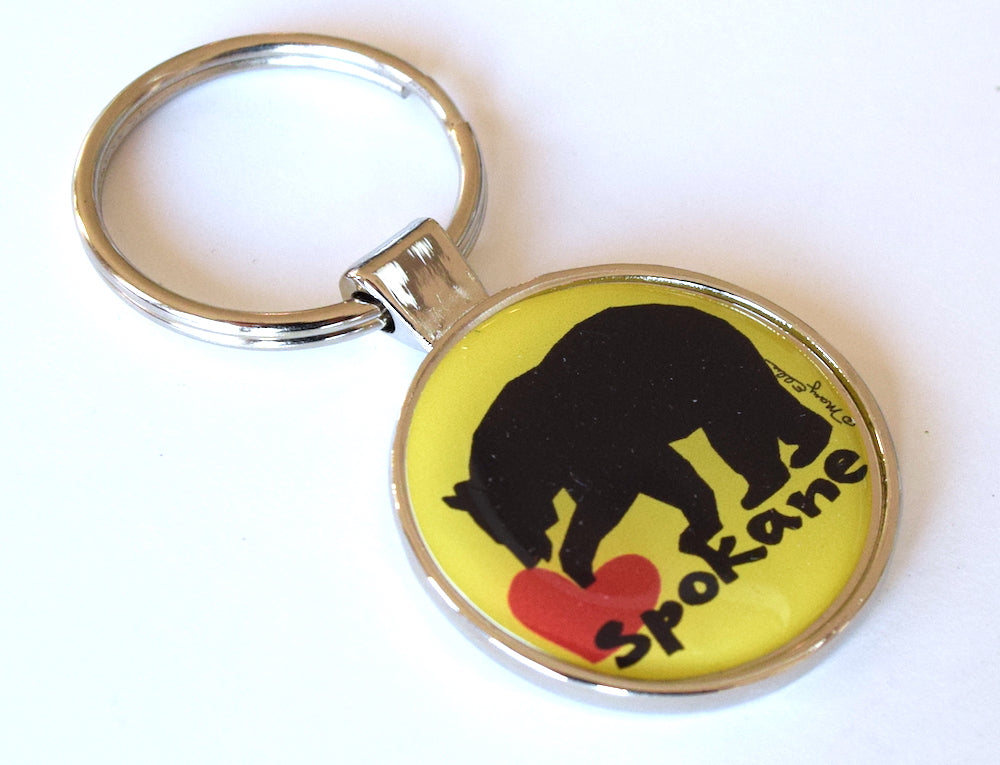 Spokane Washington Keychain Bear