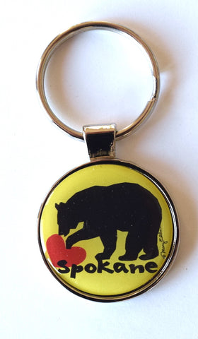 Spokane Washington Keychain Bear