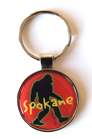Spokane Washington Keychain Bigfoot
