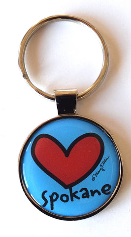 Spokane Washington Keychain Heart