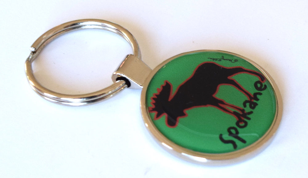 Spokane Washington Keychain Moose