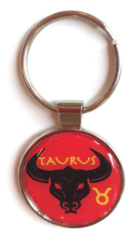 Zodiac Taurus Dome Keychain