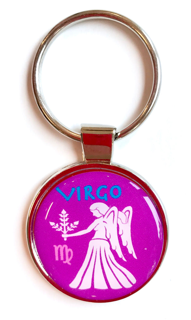 Zodiac Virgo Dome Keychain