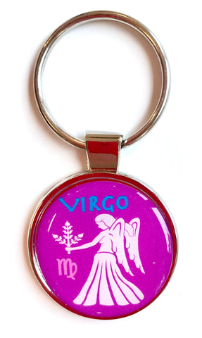 Zodiac Virgo Dome Keychain