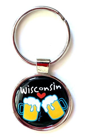 Wisconsin Beer Keychain
