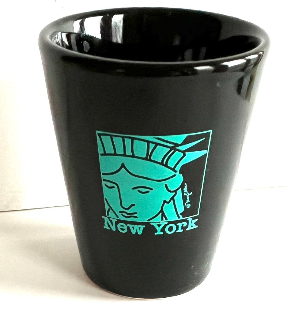 New York Shot Glass Black Ceramic Statue Of Liberty