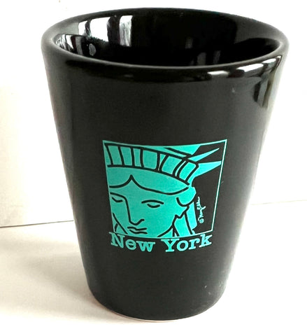 New York Shot Glass Black Ceramic Statue Of Liberty