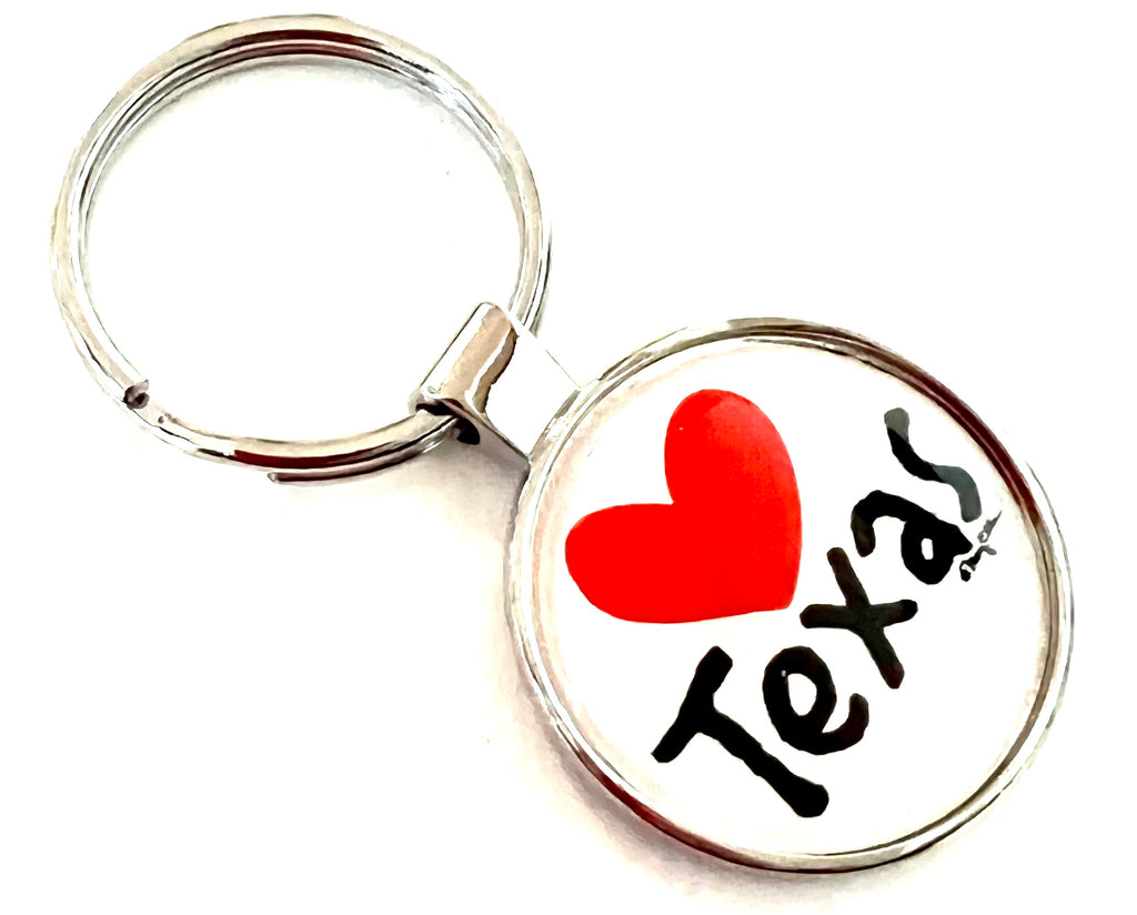 Texas Keychain Love Heart