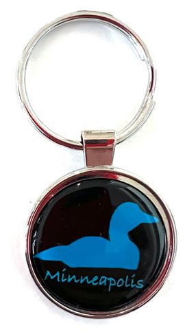 Minneapolis Keychain Loon Midnight
