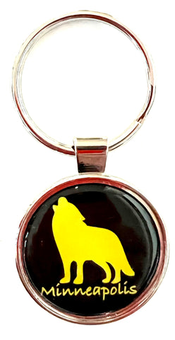 Minneapolis Keychain Wolf Midnight
