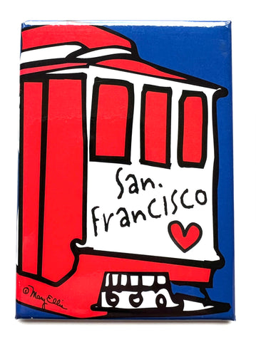 San Francisco Magnet Trolly Car Heart