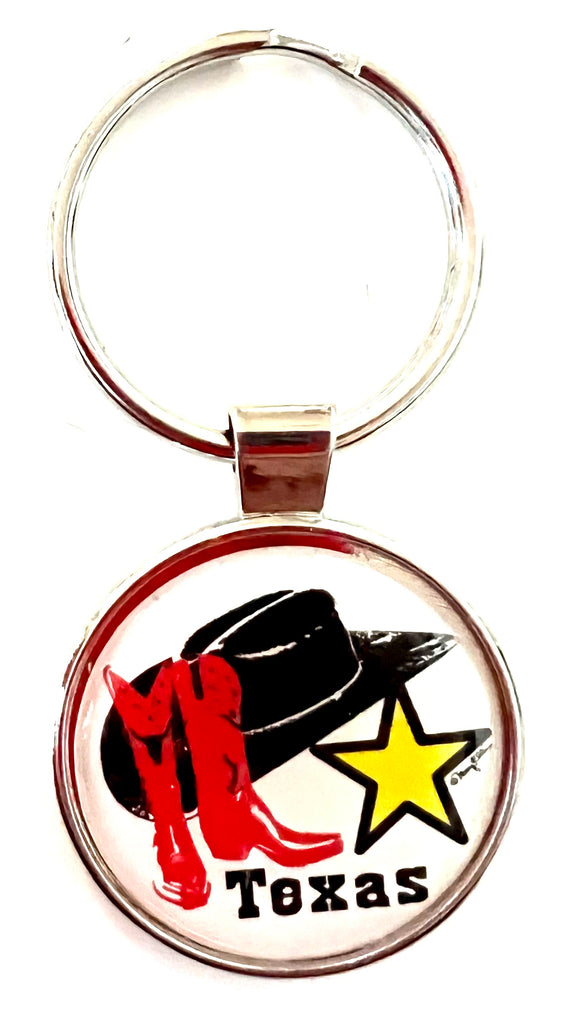 Texas Keychain Boots Cowboy Hat