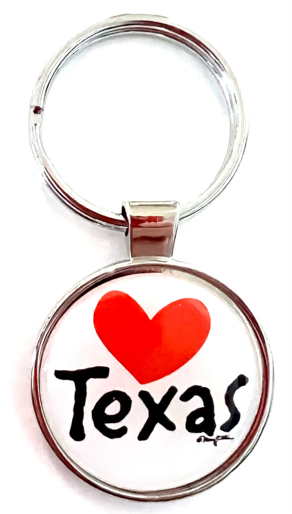 Texas Keychain Love Heart