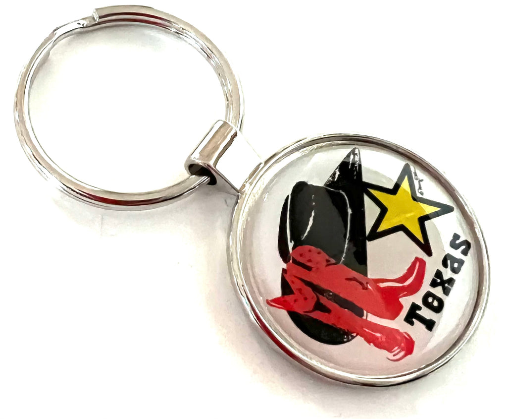Texas Keychain Boots Cowboy Hat