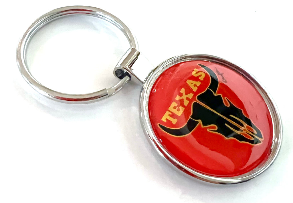 Texas Keychain Longhorn Skull